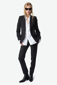 Valse Rhinestone Blazer Black