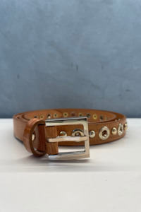 Zoe Studded Belt Caramel