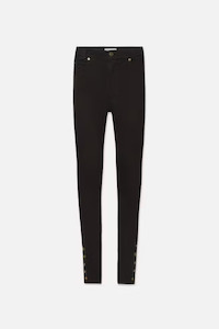 The Snapped Denim Legging Black