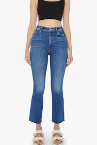 Mother Denim: The Hustler Ankle Fray Grasping At Straws