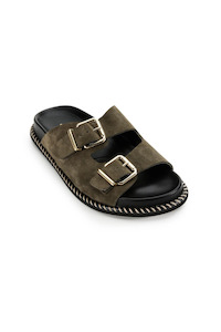 Estilo Emporio: Venice Suede Slide Khaki