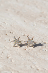 Jewellery: Anahata Diamond Studs Gold | White Diamond