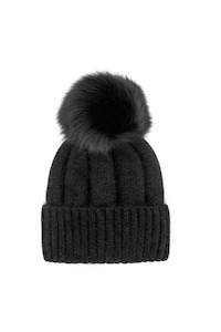 Angora Beanie Black