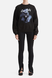 Sweaters: Panther Relaxed Sweater Washed Black