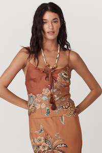 Mojave Lily Lace Up Cami Amber