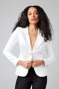 Linen Duchess Blazer White