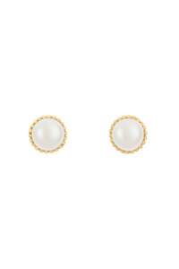 Jewellery: Pearl Earrings Gold