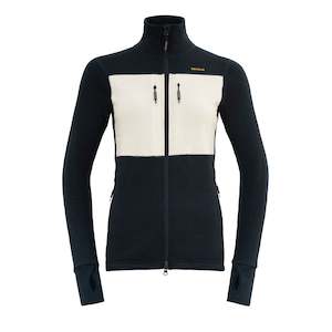 Womens Merino Clothing: EGGA GRID MERINO JKT WMN INK / OFFWHITE