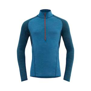 Mens Outdoor Clothing: RUNNING MERINO 130 ZIP NECK MAN BLUE