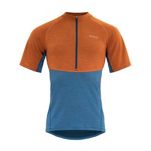 Mens Outdoor Clothing: STANDAL MERINO TEE ZIP NECK MAN BLUE