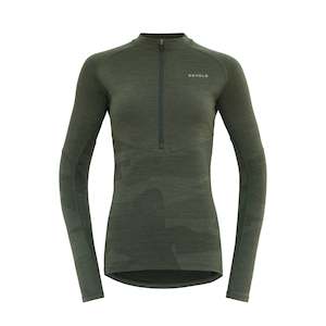 Womens Outdoor Hiking: STANDAL MERINO SHIRT ZIP NECK WOMAN FOREST