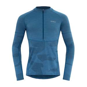 Mens Training Clothing: STANDAL MERINO SHIRT ZIP NECK MAN BLUE