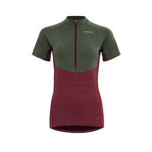 Womens Training Clothing: STANDAL TEE ZIP NECK WOMAN BEETROOT