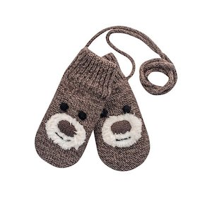 BEAR BABY MITTEN 'BROWN'