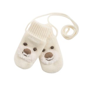 BEAR BABY MITTEN WHITE