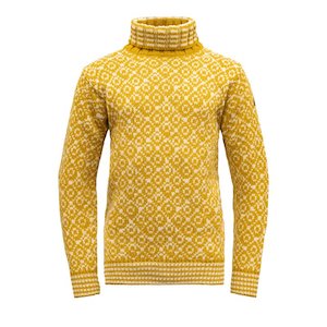 Mens Woolsweater Clothing: SVALBARD SWEATER HIGH NECK "ARROWWOOD/OFFWHITE"