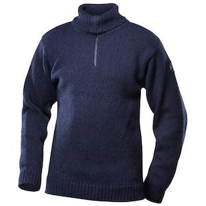 NANSEN SWEATER ZIP NECK DARK BLUE MELANGE