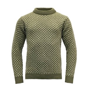 NORDSJO WOOL SWEATER CREW NECK OLIVE