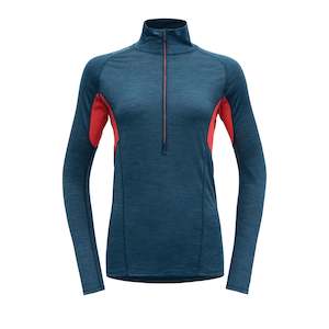 Running Merino 130 Zip Neck Wmn Flood