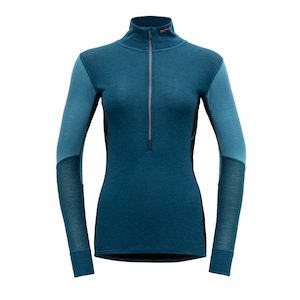 Womens Performance Collection: WOOL MESH WOMAN ZIP NECK 'FLOOD'