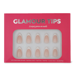 White French Tip Gel Press on Nails