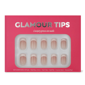 Classic Square French Tip Gel Press on Nails