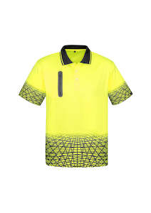 Mens Hi Vis Tracks Short Sleeve Polo