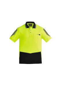 Screen printing: Mens Hi Vis Flux Short Sleeve Polo