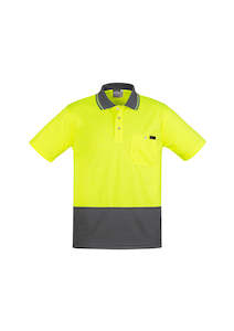 Mens Hi Vis Comfort Back Short Sleeve Polo