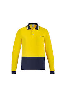 Screen printing: Mens Hi Vis Cotton Long Sleeve Polo