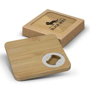 Screen printing: Bamboo Bottle Opener Coaster Set of 2 - Square