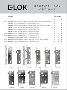 E lok Mortice lock Bodies