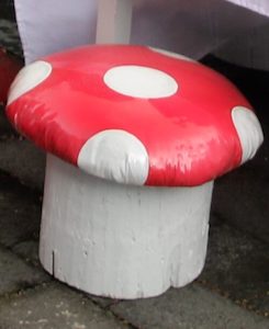 Red toadstool chair