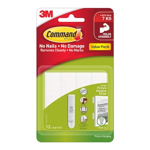 Command Large Picture Hanging Strips, White, Pack of 12 Sets (17206-12)