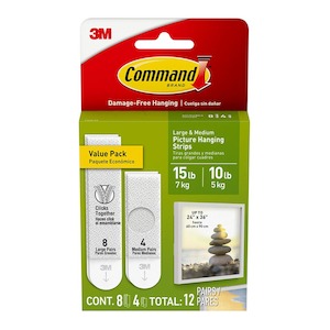 Command Picture Hanging Strips, Medium and Large Sizes, Pack of 12 (17209-ES)