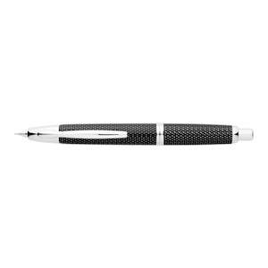 Pilot Splash Capless Fountain Pen Medium Tip - Patterned Black Barrel With Silver Trim