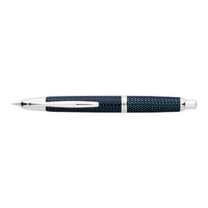 Pilot Splash Capless Fountain Pen Fine Tip - Patterned Blue Barrel With Silver Trim