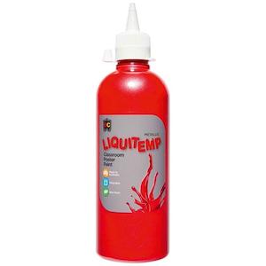 Liquitemp Metallic Classroom Poster Paint 500ml - Red