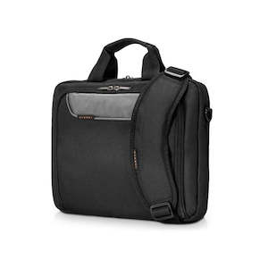 Internet only: Everki Advance ECO Briefcase 13-14" Separate Zippered Accessory Pocket, Front Stash Pocket, Trolley Handle Pass Through Strap, Ergonomic Shoulder Pad