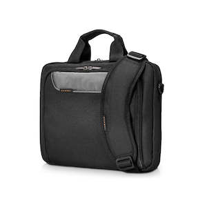 Internet only: Everki Advance ECO Briefcase 16" Separate Zippered Accessory Pocket, Front Stash Pocket, Trolley Handle Pass Through Strap, Ergonomic Shoulder Pad