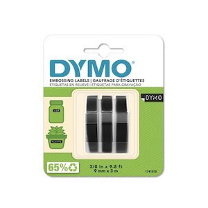 Dymo Embosser Tape, Black, 9mm x 3m, 3's Pack (1741670)