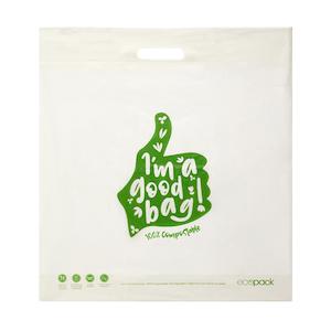 Compostable Punched Handle Retail Bags 500mm x 540mm x 200's Pack