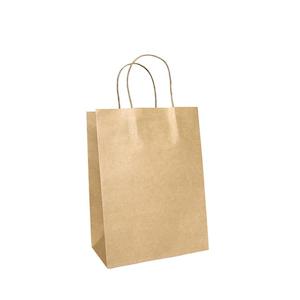 Recyclable Twisted Handle Paper Bag 205mm x 270mm x 200's Pack