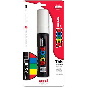 Uni Posca Paint Marker PC-17K, White, Extra Broad Chisel Tip 15.0mm