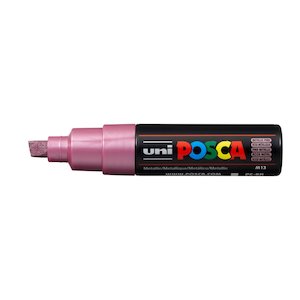 Uni Posca Paint Marker PC-8K, Metallic Pink, Chisel Tip 8.0mm