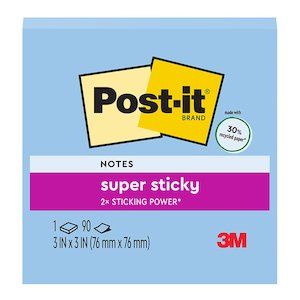 Post-it Rec Super Sticky Notes 654R-1SSWDM 76x76mm Washed Denim 90 sheets