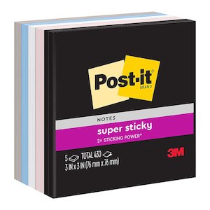 Post-it Super Sticky Notes  76mm x 76mm Simply Serene, Pack of 5 (654-5SSNE)