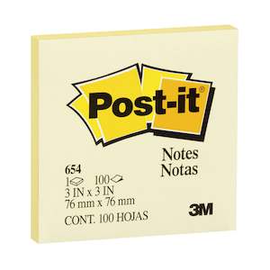 3M Sticky Post It Note 76 x 76mm (654-1CY)