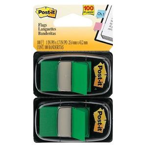 3M Sticky Post It Flags Green 25 x 43mm (680-GN2)