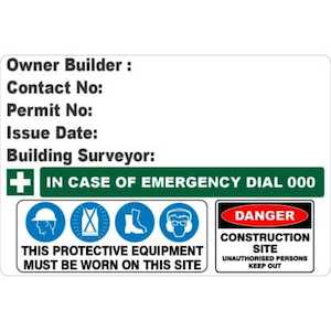 Owner Builder Sign Detailed